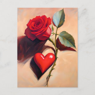 Carte Postale Le Coeur et le Rose - L'amour romantique L'ART