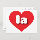 Carte Postale le coeur rouge - J'aime la (Devant / Derrière)