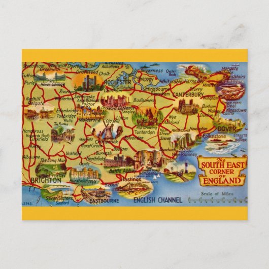 Carte Postale Le coin sud-est de l'Angleterre (Devant)