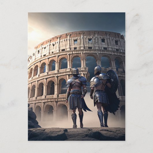 Carte Postale Le Colisée Rome Italie avec Gladiateurs  (Devant)