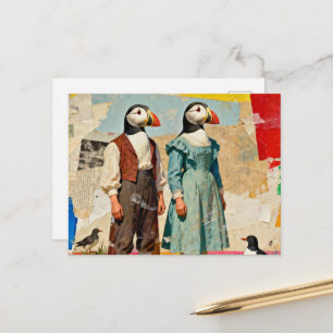 Carte Postale Le Collage du Couple de Macareux