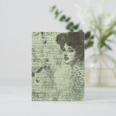 Carte Postale Le collage grunge multimédia de la dame (Debout devant)