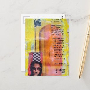 Carte Postale Le collage multimédia de friandises sucrées