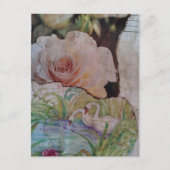 Carte Postale Le collage Swan et Roses (Devant)