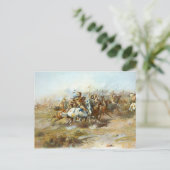 Carte Postale Le combat de la custer par Charles Marion Russell (Debout devant)