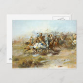 Carte Postale Le combat de la custer par Charles Marion Russell (Devant / Derrière)
