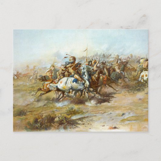 Carte Postale Le combat de la custer par Charles Marion Russell (Devant)