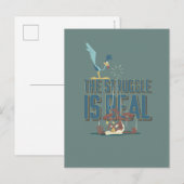 Carte Postale Le combat est réel ROAD RUNNER™ & Balthazar le coy (Devant / Derrière)