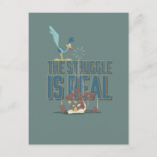 Carte Postale Le combat est réel ROAD RUNNER™ & Balthazar le coy (Devant)