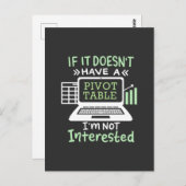 Carte Postale Le comptable possède un tableau croisé dynamique (Devant / Derrière)