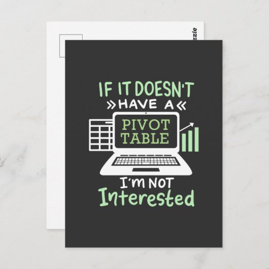 Carte Postale Le comptable possède un tableau croisé dynamique (Devant / Derrière)