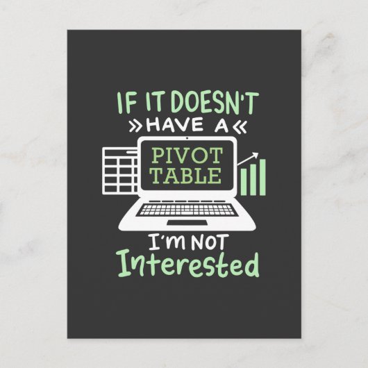 Carte Postale Le comptable possède un tableau croisé dynamique (Devant)