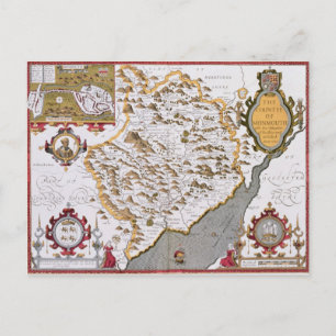 Carte Postale Le Comté de Monmouth, gravé par Jodocus