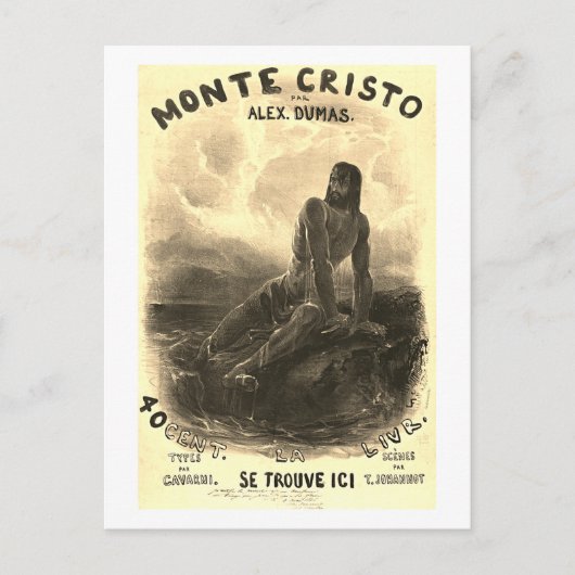 Carte Postale Le comte de Monte Cristo - vintage (Devant)