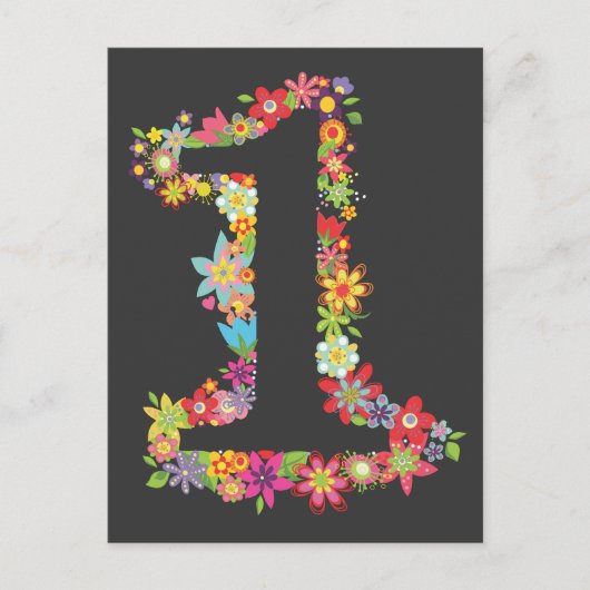 Carte Postale Le concepteur unique Girly moderne du numéro 1 (Devant)