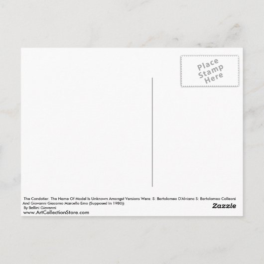 Carte Postale Le Condotier. (Dos)