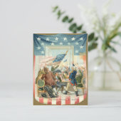 Carte Postale Le congrès de drapeau des USA d'abord 4 juillet (Debout devant)