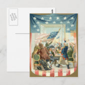 Carte Postale Le congrès de drapeau des USA d'abord 4 juillet (Devant / Derrière)