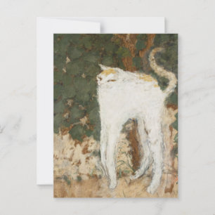 Carte Postale Le Conversation Blanc Vintage Peinture de chats mè