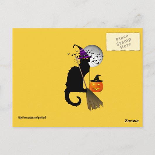 Carte Postale Le Conversation Noir Halloween Witch (Dos)