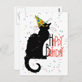 Carte Postale Le Conversation Noir Joyeux anniversaire (Devant / Derrière)