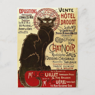 Carte Postale Le Conversation Noir, Vente Hôtel Drouot Beaux Art