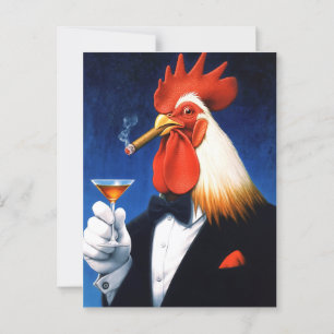 Carte Postale Le coq Dapper Funny Gentleman's Club
