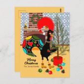 Carte Postale Le coq portugais et les lumières de Noël (Devant / Derrière)