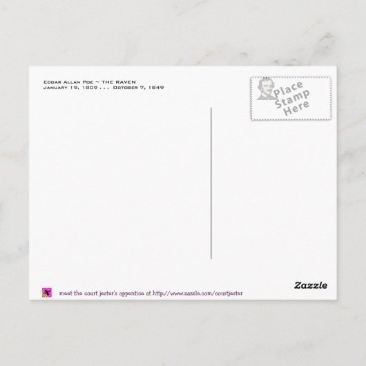 Carte Postale Le Corbeau (Dos)