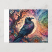 Carte Postale Le Corbeau de la vie Mandala Pagan (Dos)