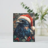 Carte Postale Le Corbeau de Noël mignon (Debout devant)