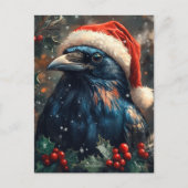 Carte Postale Le Corbeau de Noël mignon (Devant)