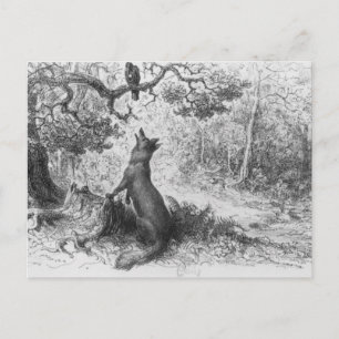 Carte Postale Le Corbeau et le Renard