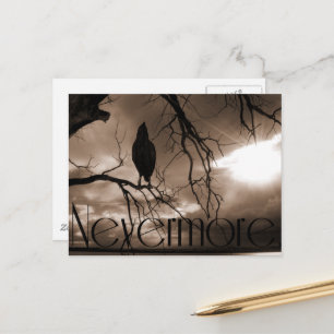 Carte Postale Le Corbeau - Jamais plus Rayons de soleil & Arbre