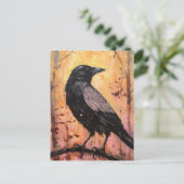 Carte Postale Le Corbeau sur une branche (Debout devant)