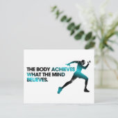 Carte Postale Le CORPS atteint ce que l'ESPRIT croit Cyan (Debout devant)