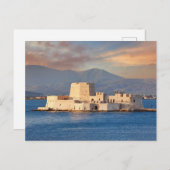 Carte Postale Le coucher de soleil au château de Bourtzi de Nafp (Devant / Derrière)