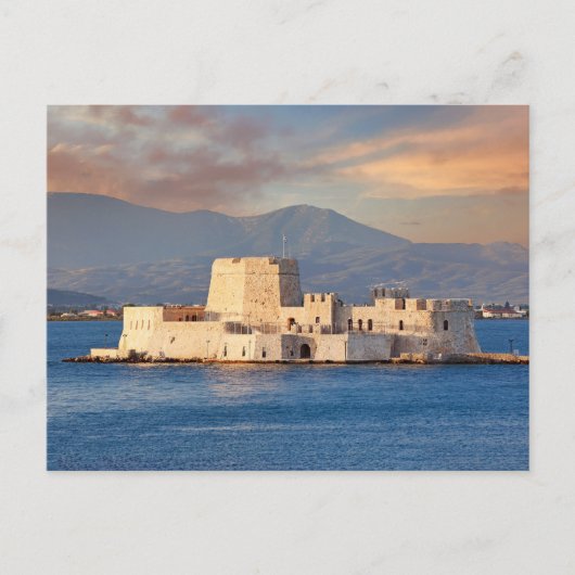 Carte Postale Le coucher de soleil au château de Bourtzi de Nafp (Devant)