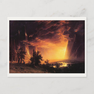 Carte Postale Le coucher de soleil d'Albert Bierstadt dans la va