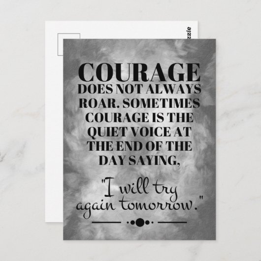 Carte Postale Le Courage N'Est Pas Toujours Roar (Devant / Derrière)