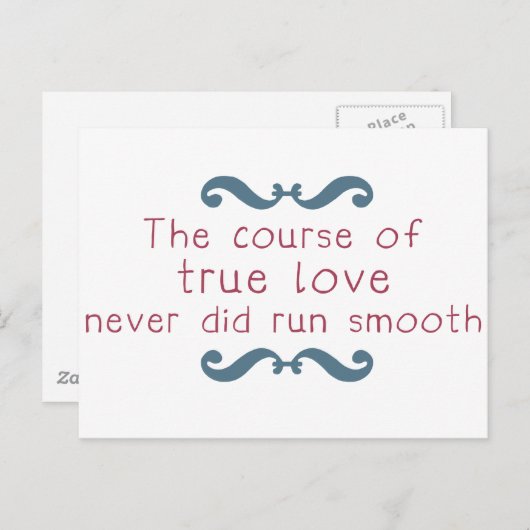 Carte Postale Le cours de l'amour véritable (Devant / Derrière)