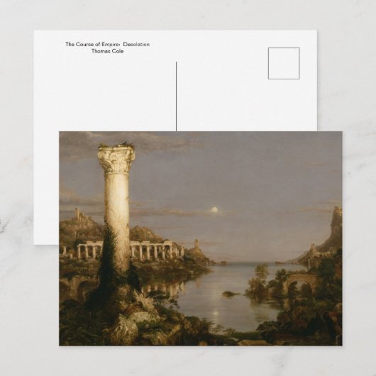 Carte Postale Le Cours de l'Empire : Désolation par Thomas Cole  (Devant / Derrière)