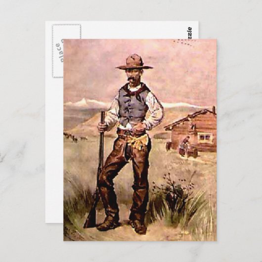 Carte Postale Le cowboy (Devant / Derrière)