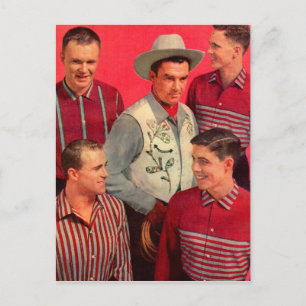 Carte Postale Le cowboy Paw des années 1950 et ses garçons