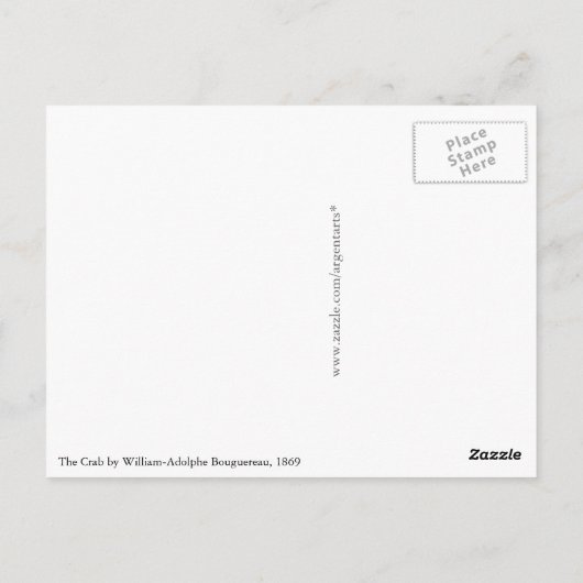 Carte Postale Le crabe de William-Adolphe Bouguereau (Dos)