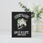 Carte Postale Le crâne dans le jardin Je n'étouffe pas les gens  (Debout devant)