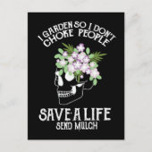 Carte Postale Le crâne dans le jardin Je n'étouffe pas les gens  (Devant)