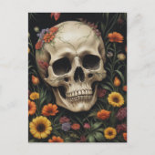 Carte Postale Le crâne humain en fleurs (Devant)
