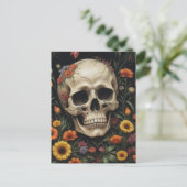 Carte Postale Le crâne humain en fleurs (Debout devant)