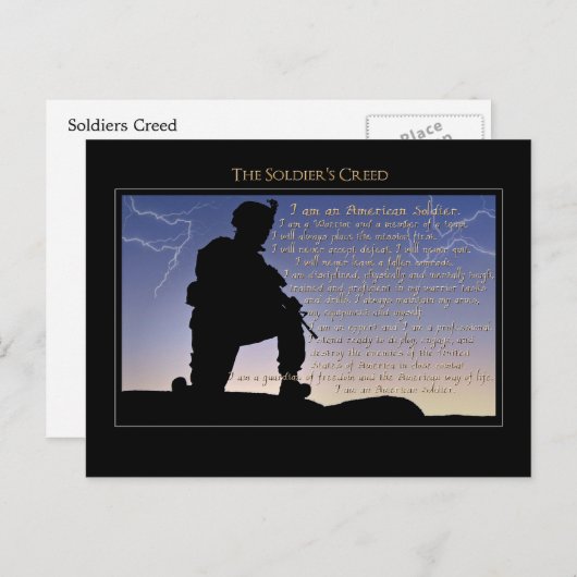 Carte Postale Le credo du soldat (Devant / Derrière)